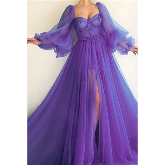 vmtvr  -  Puff Sleeve Prom Dresses formal prom dress nv104