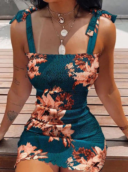 Sexy Women's Bodycon Dress  New Summer Fashion White Sling Strapless Folds Mini Slim Pencil Print Tank Dresses For Women