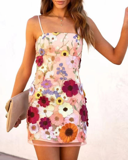 vmtvr Embroidery Slim Backless Mini Dress Spring Summer Women Fashion Sleeveless Short Dresses 2023 Elegant Lady Chic Party Vestidos