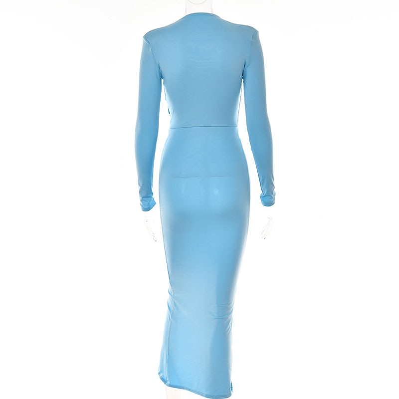 vmtvr - Elegant Pleated Casual Bodycon Long Dress Autumn Winter Women Slim Evening Party Robe Sexy Bandage Ladies Dress