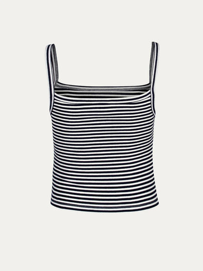 vmtvr Letter Embroidered Camisole Women Chic Vintage Ribbed Stretch Tank Tops 2024 Spring Summer Fashion Simple Sleeveless Cropped Top