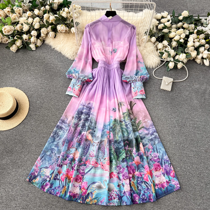 - Long chiffon resort dress GEU1150