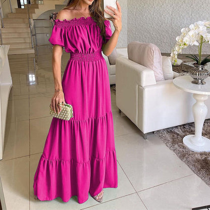 Summer Loose Long Dress Women Casual Elegant Ruffle Halter Sleeveless Female Party Outfits Beach Maxi Dresses Green Tie-Up Robe