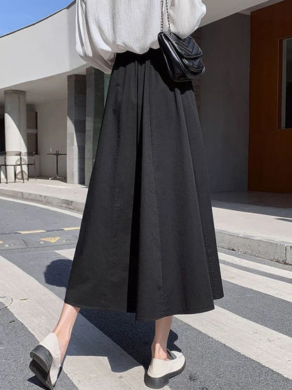 vmtvr Japan High Waist Women Sweet Skirt Summer Preppy Style Dance A Line Skirt Casual Solid All Match Female Harajuku Skirt