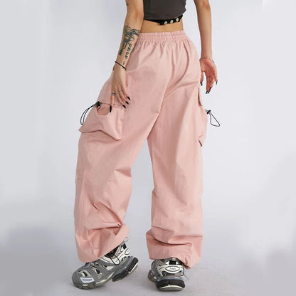 vmtvr Streetwear Women Cargo Pants Korean Fashion Oversized Pocket Loose Wide Leg Pants Summer Bf High Waist Female Trousers New