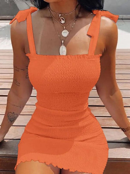 Sexy Women's Bodycon Dress  New Summer Fashion White Sling Strapless Folds Mini Slim Pencil Print Tank Dresses For Women