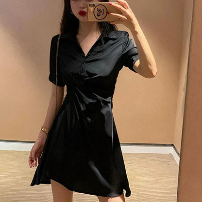 vmtvr Women Fashion Irregular Dress Summer Streetwear Button Down Mini Dress Korean Casual Y2K Female A Line Dresses New