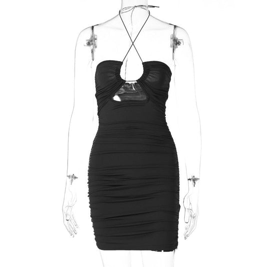 vmtvr - Fashion Sexy Bandage Bodycon Corset Dress Summer Women 2023 Hollow Out Halter Backless Short Mini Vestidos Party Night Club Wear