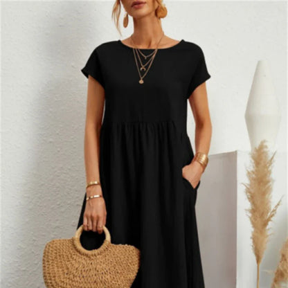 vmtvr - Elegant bodycon sexy cotton Women's dress for women  summer A-line short sleeve boho midi dresses woman robe femme ladies