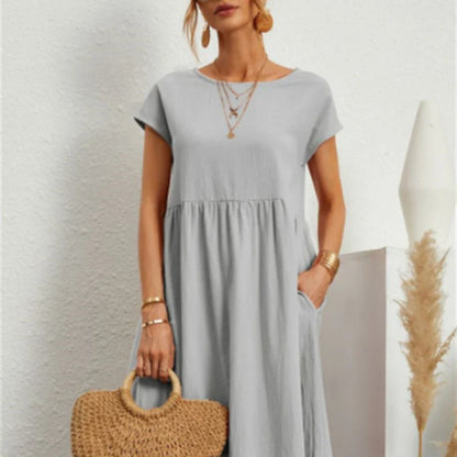 vmtvr - Elegant bodycon sexy cotton Women's dress for women  summer A-line short sleeve boho midi dresses woman robe femme ladies