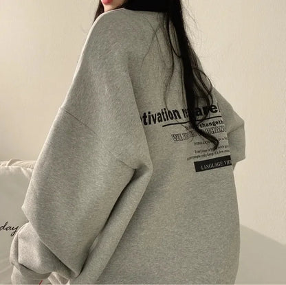 -New Oversized Hoodie Women Sweatshirts Long Sleeve Hoodies Casual Letter Print Loose Pullovers Harajuku Sweatshirt Female Ins