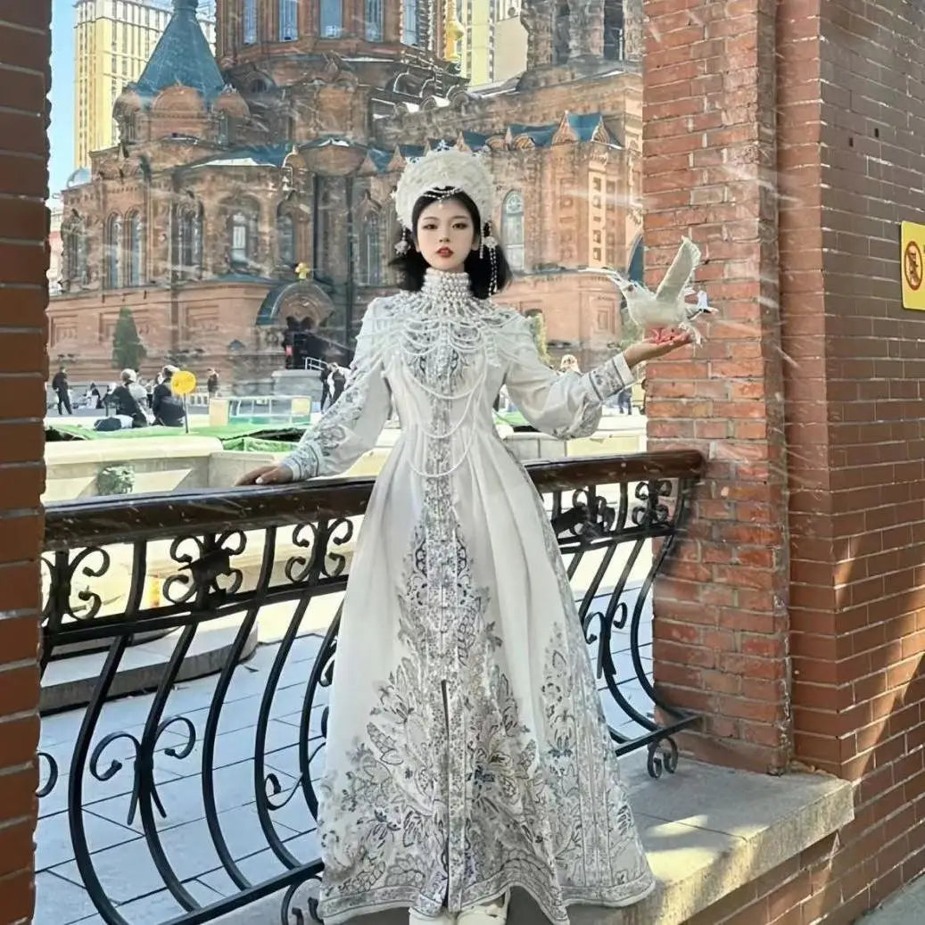 vmtvr  -  Harbin Russian Style Travel Photography Clothing Russian Princess Dress European Style Clothing Travel Photography Clothing