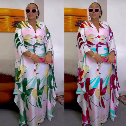 vmtvr African Dashiki Print Long Dresses For Women Plus Size Boubou  Spring New Maxi Robe Turkey Nigerian Party Outfits Abayas