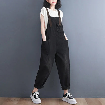 vmtvr Y2K Women Denim Overalls Korean Casual Multi Pocket Loose Jumpsuit Summer Fashion Jeans Female Streetwear Trousers New