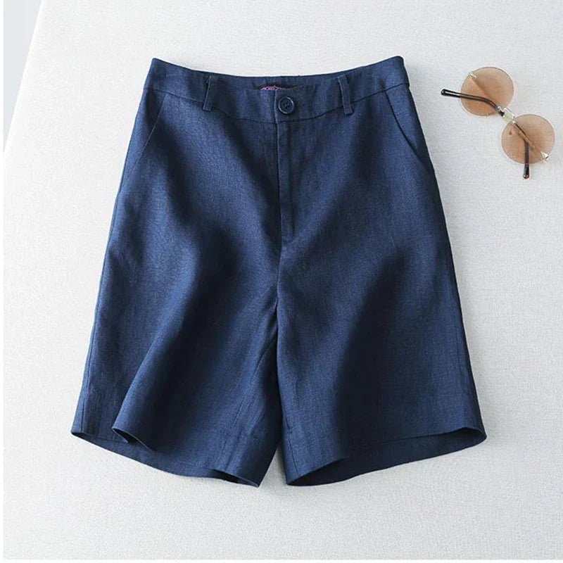 vmtvr Women Cotton Linen Shorts Korean Fashion High Waist Loose Sports Pants Y2K Summer Female Streetwear Casual Shorts