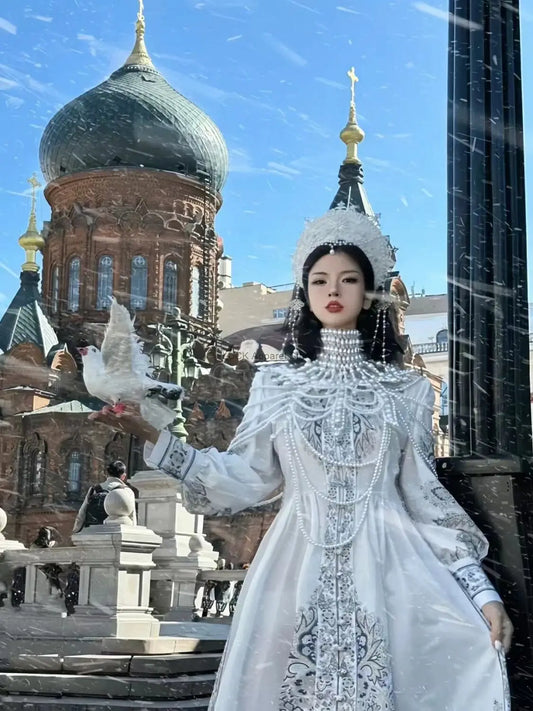 vmtvr  -  Harbin Russian Style Travel Photography Clothing Russian Princess Dress European Style Clothing Travel Photography Clothing