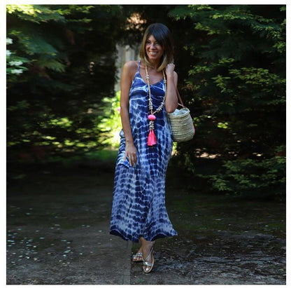 vmtvr - Femme Casual Long Summer Dress Printing Fashion Pad Dyeing Strapless Loose Women's One Piece Dress Oversized Gothic Maxi Dress