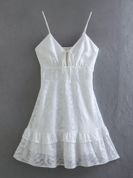 vmtvr - 2023 Summer Women White Sling Sexy Chiffon Dress Sleeveless Fashion Mini Ladies Dresses