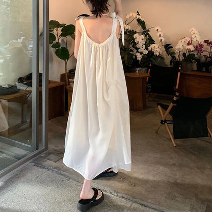 vmtvr Fashion Women Suspender Dress Summer Casual Bandage Sexy Backless Dresses Korean Beach Vacation Female Loose Dress New