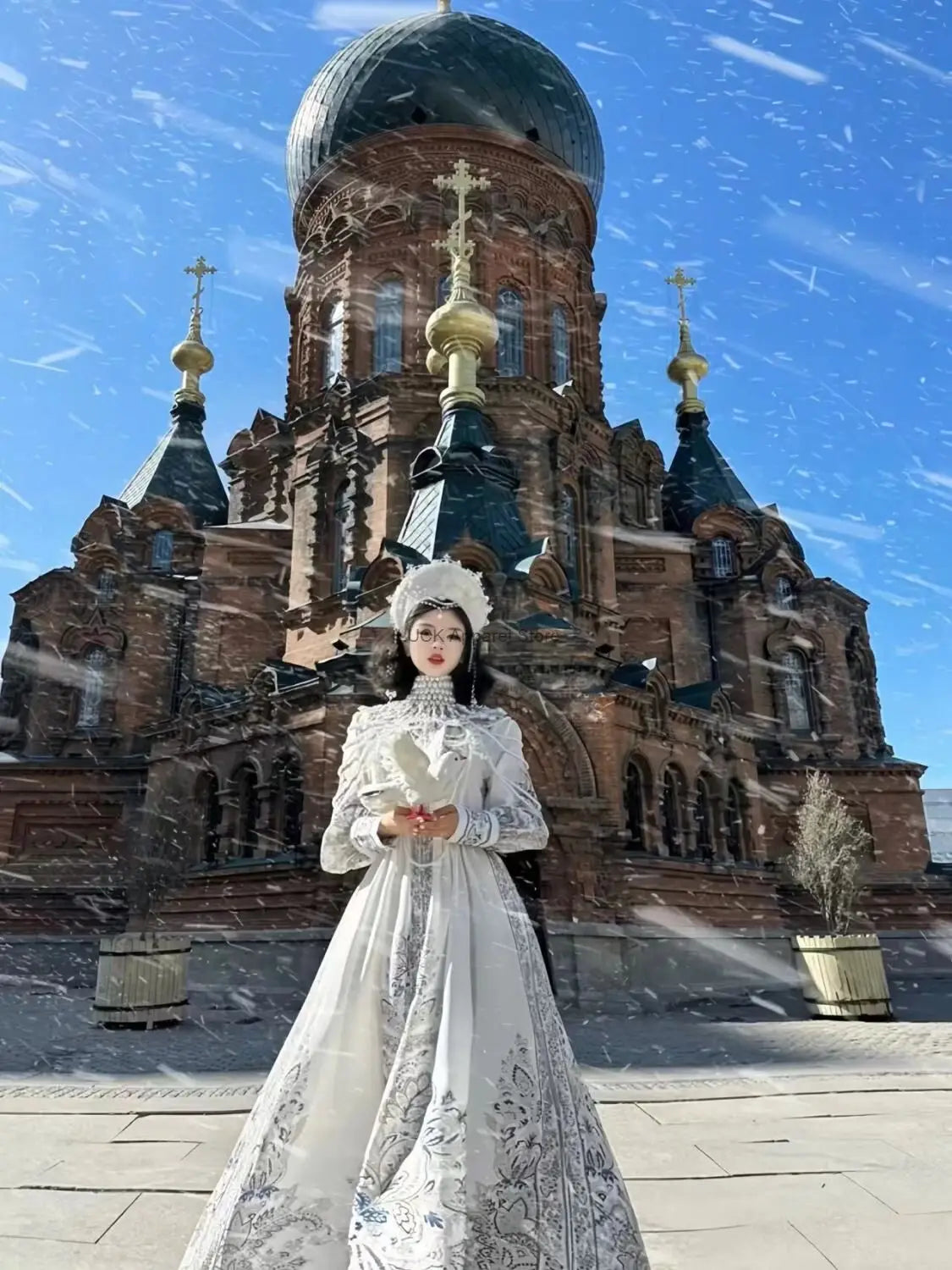 vmtvr  -  Harbin Russian Style Travel Photography Clothing Russian Princess Dress European Style Clothing Travel Photography Clothing