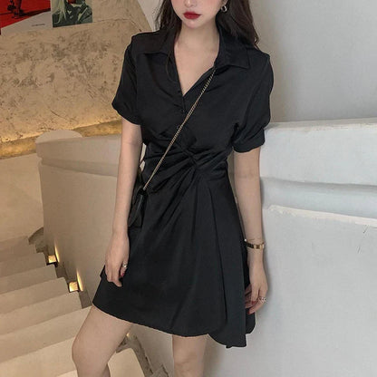 vmtvr Women Fashion Irregular Dress Summer Streetwear Button Down Mini Dress Korean Casual Y2K Female A Line Dresses New