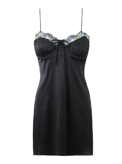 vmtvr - black satin slip dress women pinktuck details mini sexy women dress hollow out back chic ladies dress summer party