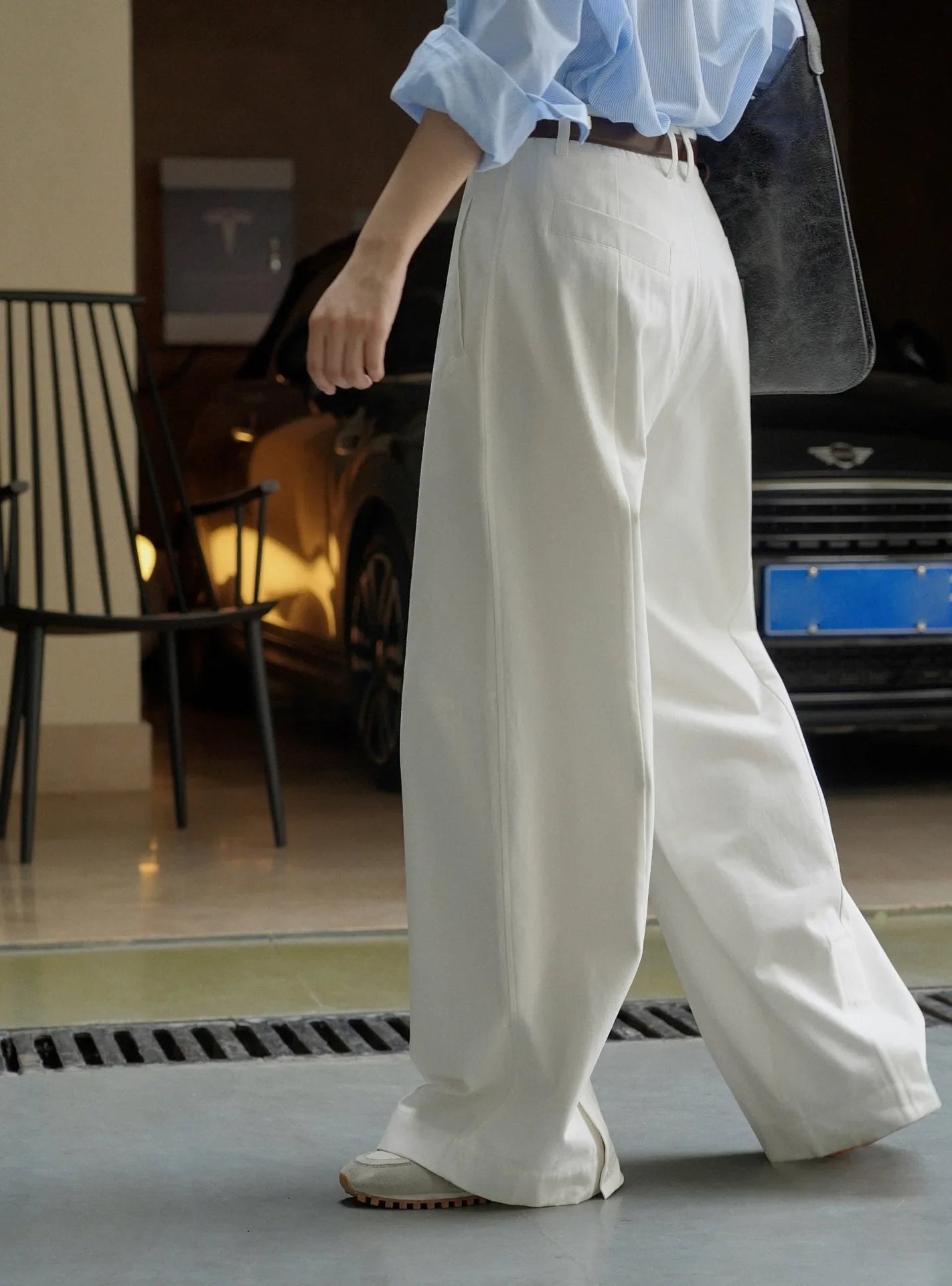 vmtvr Spring and Summer Women's Casual Solid Color High Waist Loose Wide Leg Pants