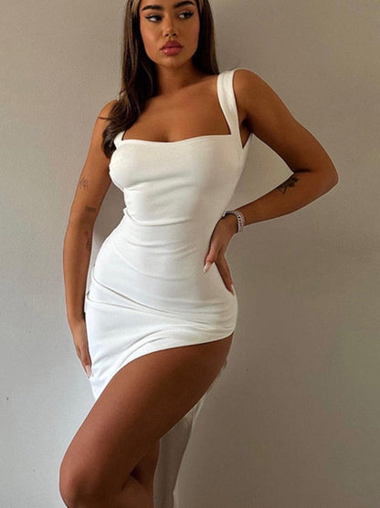 Women Fashion Party Club Evening Streetwear Bodycon White Long Dress 2023 Summer Clothes Wholesale Items For Business