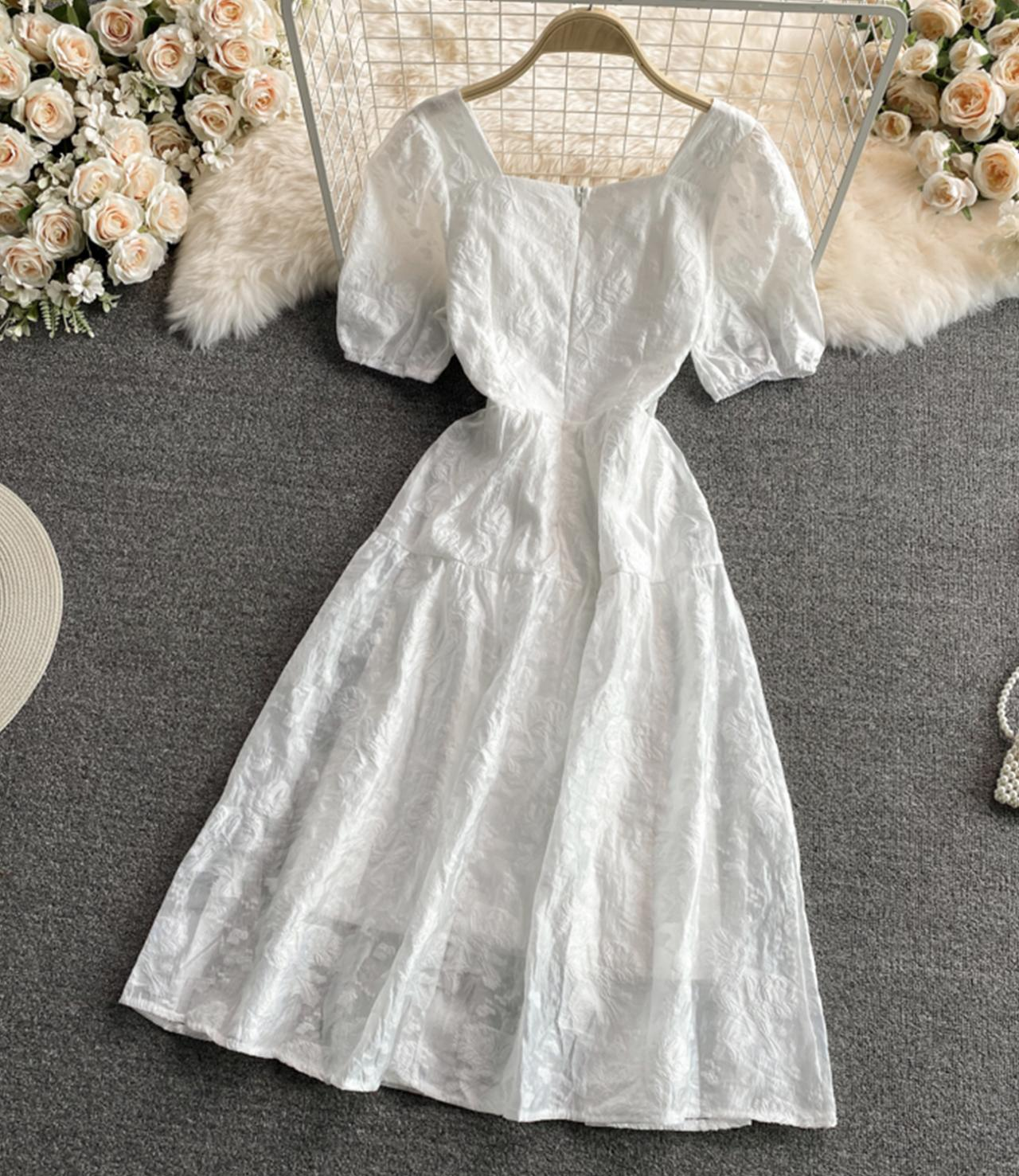 - White A Line Short Dress Fashion Dress GEU440