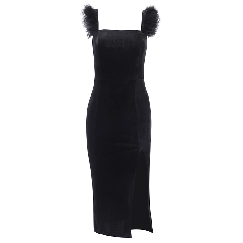 - French retro black sheath dress  GEU731