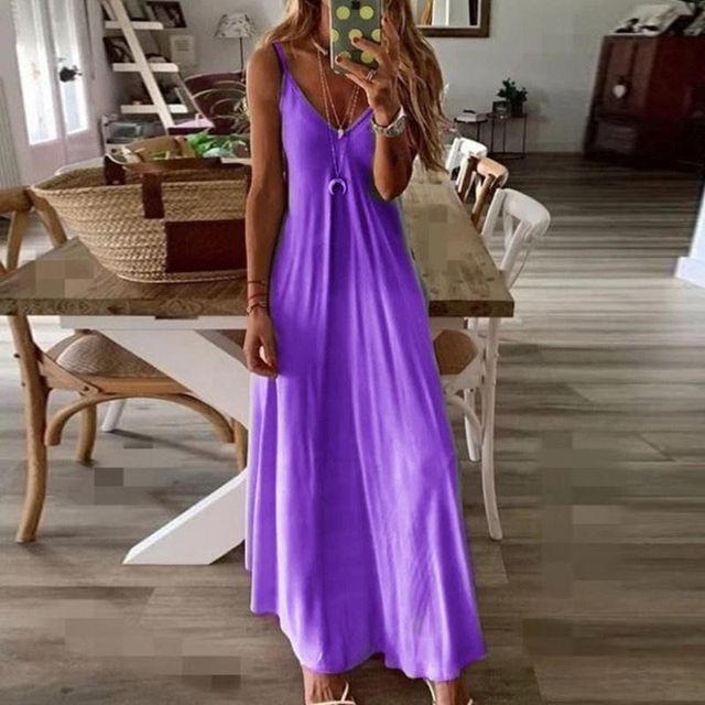 vmtvr - Spaghetti-Strap Gradient Midi Sundress