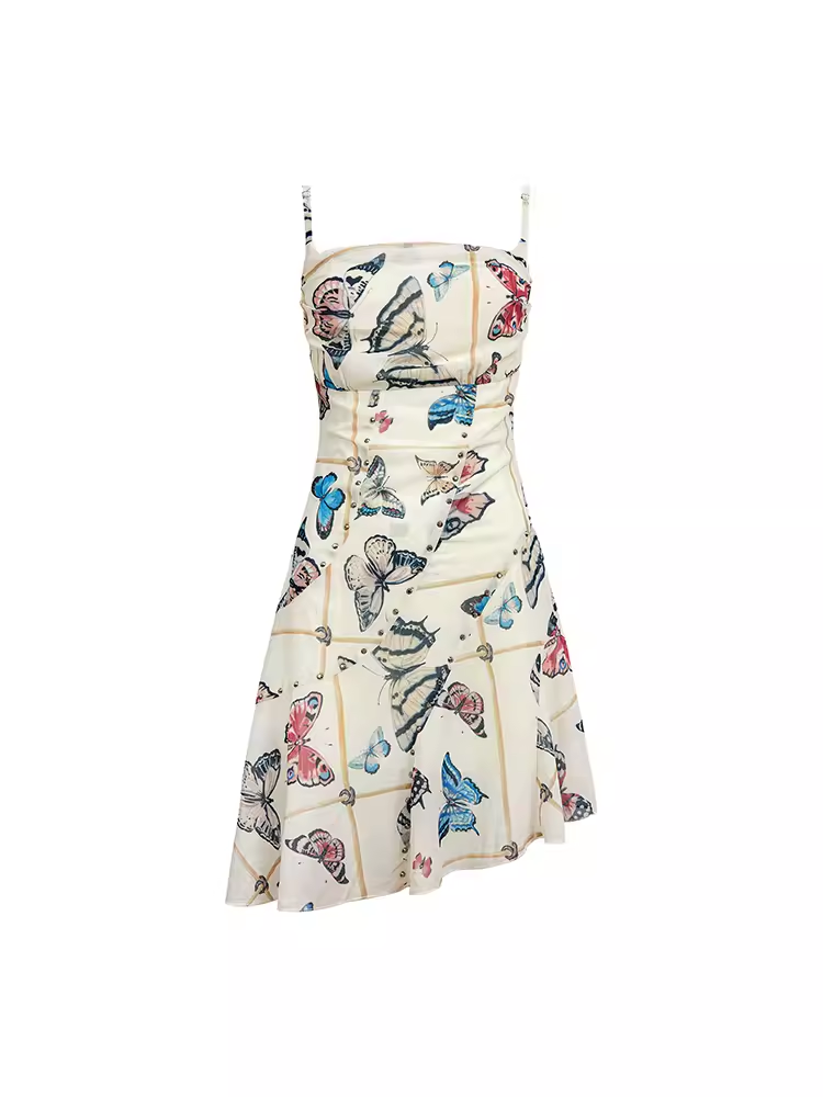 - Butterfly print slip dress GEU1349