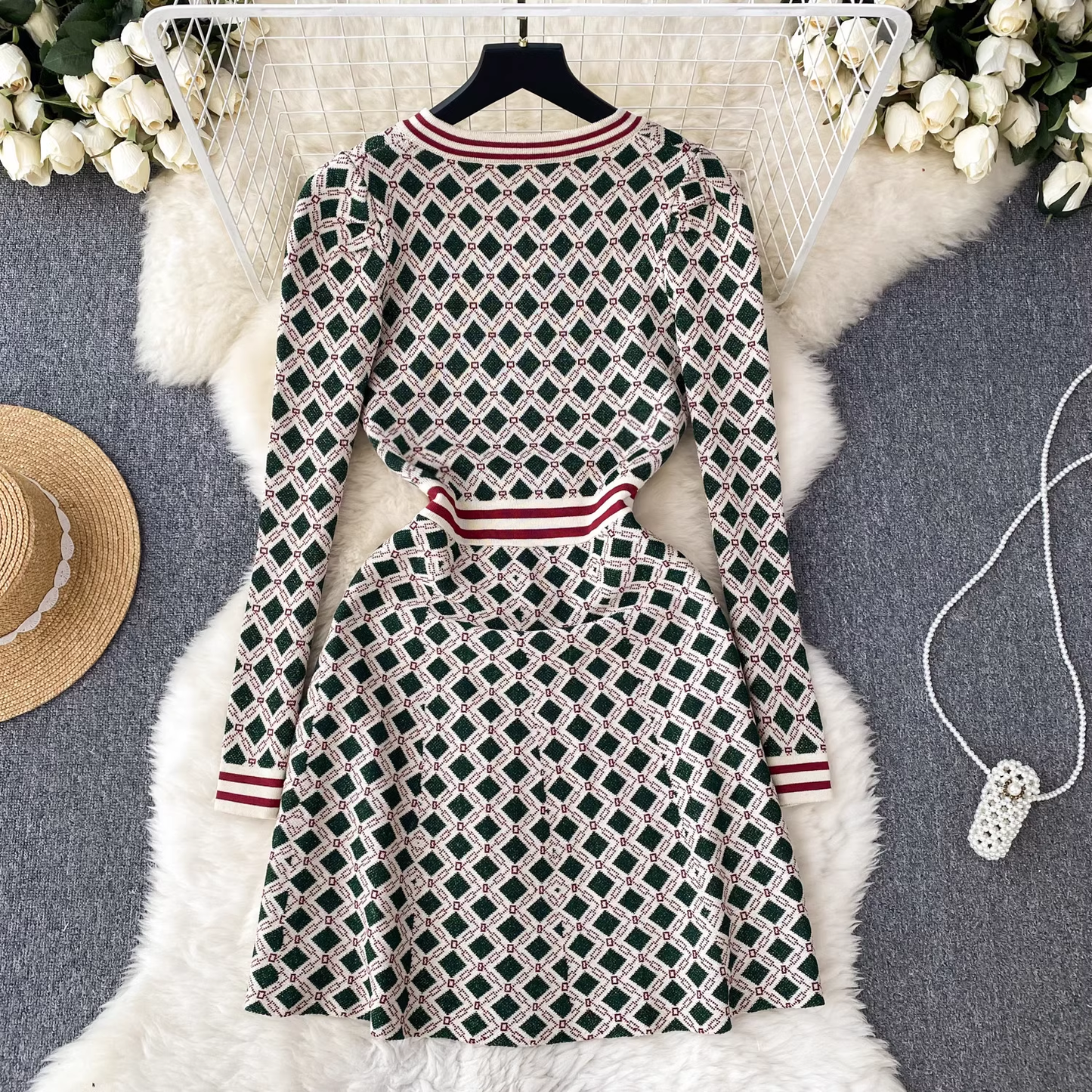 vmtvr- women's autumn and winter long sleeve knitted dress GEU446