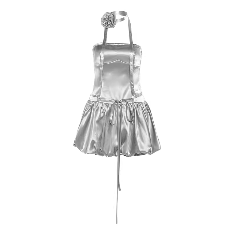 - Silver A-line Mini Dress  GEU1348