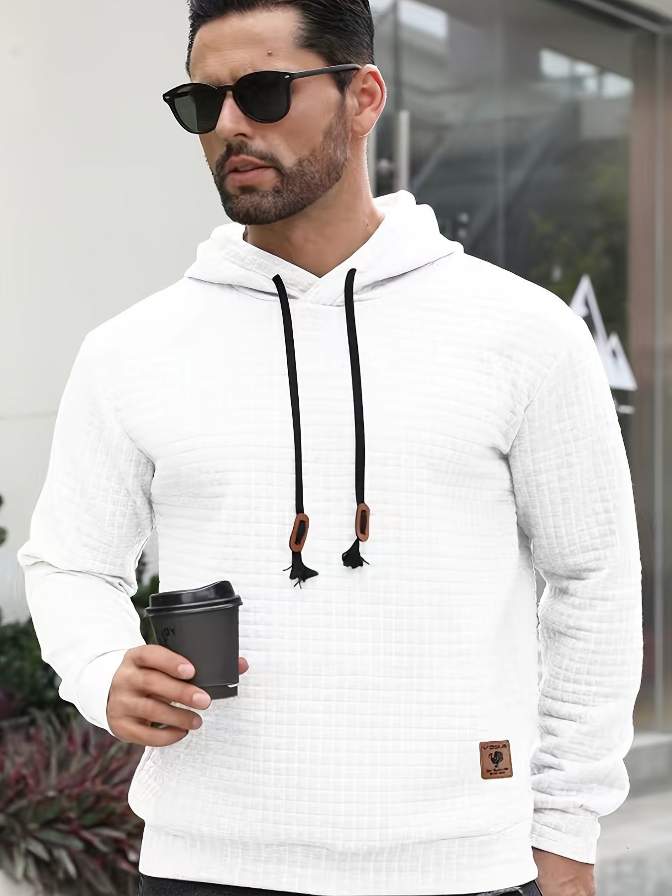 Mens Solid Color Hoodie - Ultra-Soft & Loose Fit - Trendy Hooded Pullover for Casual Autumn & Winter Wear - Durable Seasonal Essential