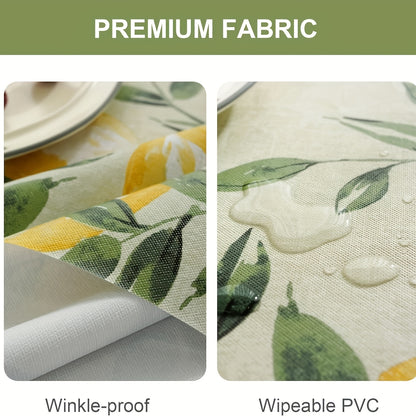 1pc Vibrant Lemon PVC Rectangle Waterproof Oil-proof Tablecloth - Tablecloths - Wipeable, Stain-Resistant, Easy Clean, Perfect for Kitchen, Party, Picnic, Patio, Outdoor Decor, and Home Supplies