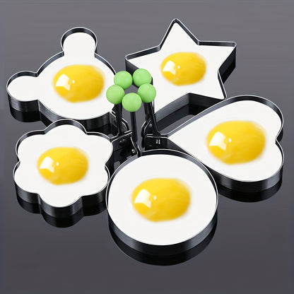 5pcs, Egg Rings, Stainless Steel Egg Cooking Rings, Pancake Mold For Frying Eggs And Omelet, Kitchen Gadgets, Kitchen Stuff, Kitchen Accessories, Home Kitchen Items