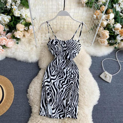 Women A-line Sexy Dress V-Neck Spaghetti Strap Backless Mini Dresses Soild Color Vestidos Slim Trend High Waist For Party