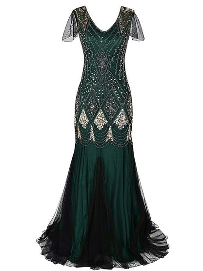 Women‘s Halloween Dress Lace Dress Vintage Dress Long Dress Maxi Dress Black Burgundy Dark Green Sleeveless Plain Sequins Spring Fall Winter V Neck Fashion Evening Party 2023 S M L XL 2XL 3XL